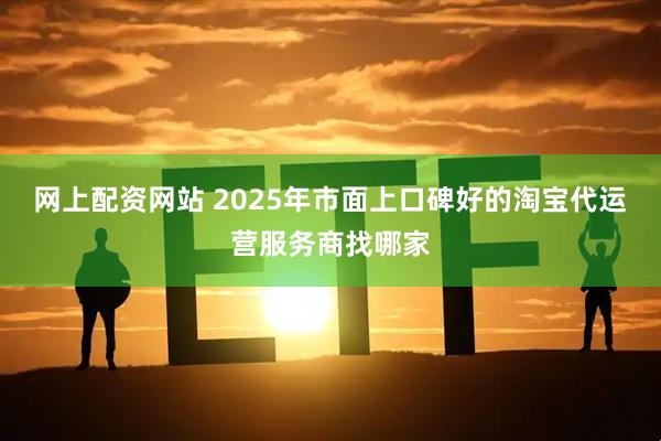 网上配资网站 2025年市面上口碑好的淘宝代运营服务商找哪家