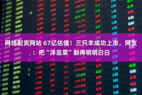 网络配资网站 67亿估值！三只羊成功上市，网友：把“洋韭菜”割得明明白白